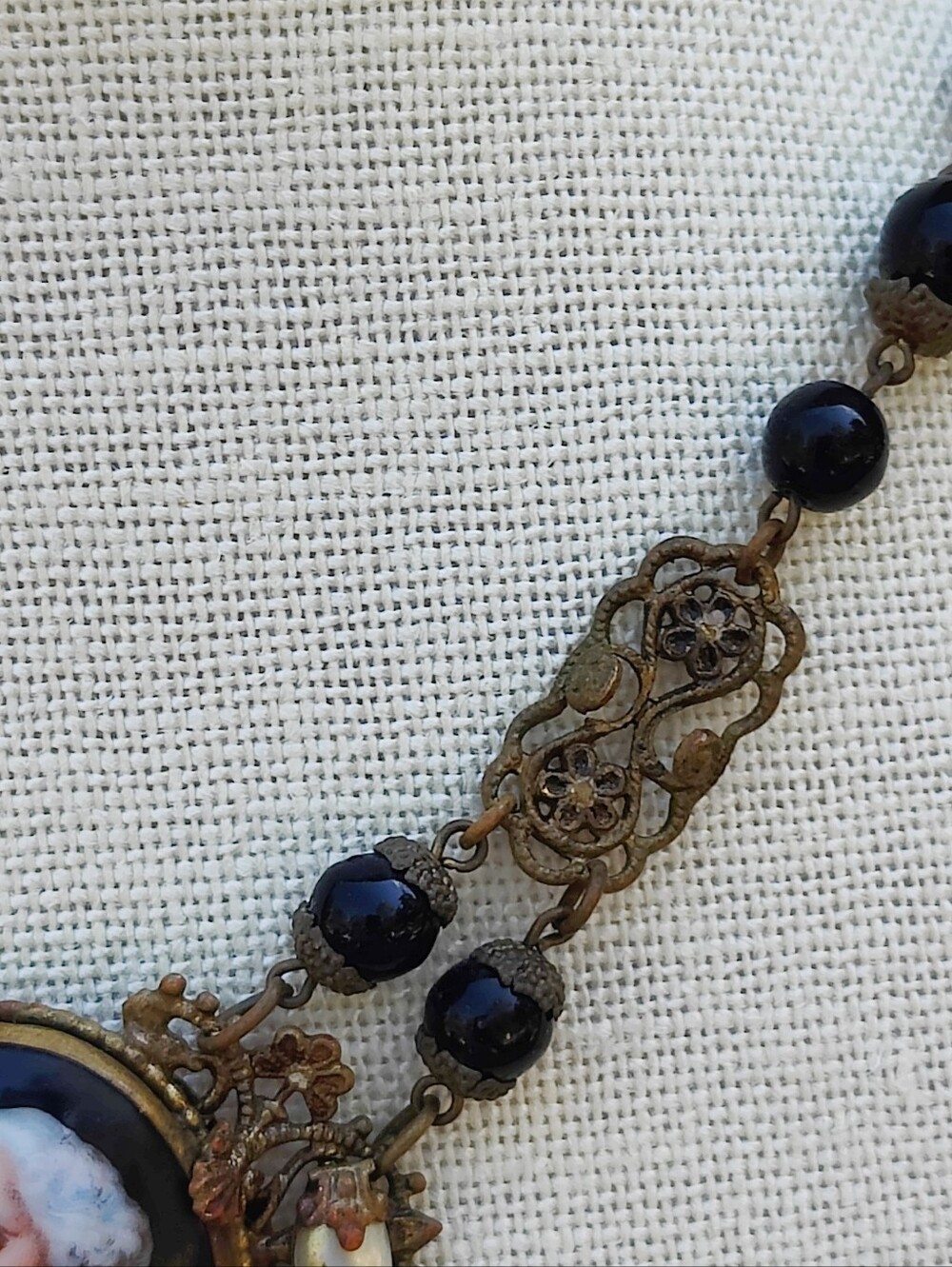 Antique Czechoslovakian George Washington Necklace - Picture 3 of 8